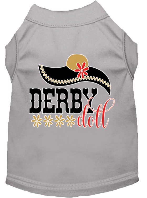 Derby Doll Screen Print Dog Shirt Grey XXL